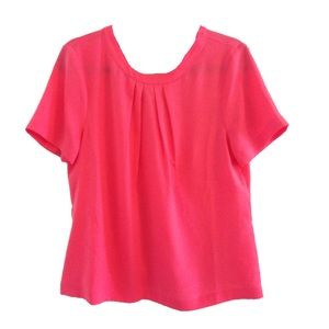 Jcrew open back high neck vibrant hot coral blouse, M